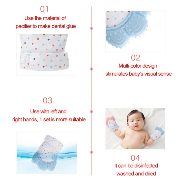 Baby Teething Gloves Anti-bite Silicone Teething Ring Toys(Pink)