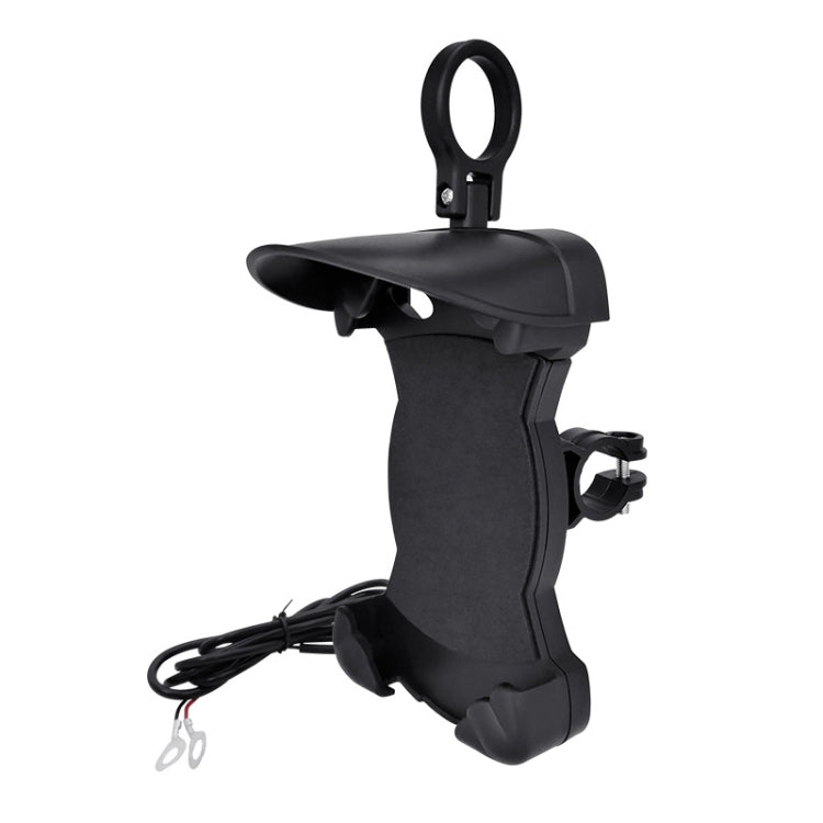 Motorcycle Sunshade Rainproof Mobile Phone Holder, Shape: Charging Handlebar Holder 18W (QC3.0)