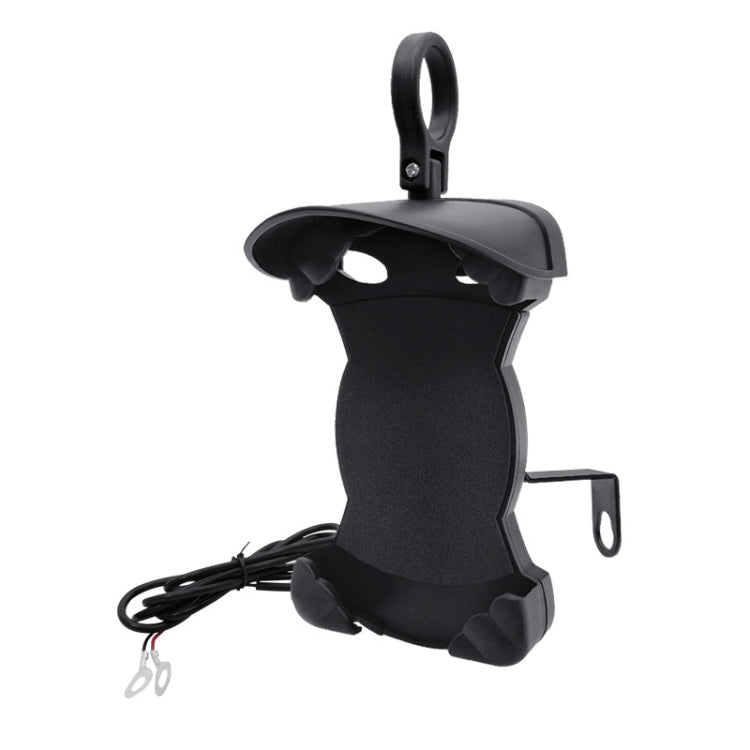 Motorcycle Sunshade Rainproof Mobile Phone Holder, Shape: Charging Mirror Holder 5V-3.1A