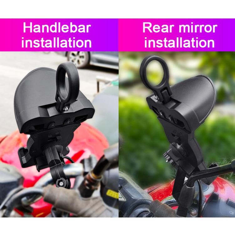 Motorcycle Sunshade Rainproof Mobile Phone Holder, Shape: Charging Mirror Holder 5V-2A