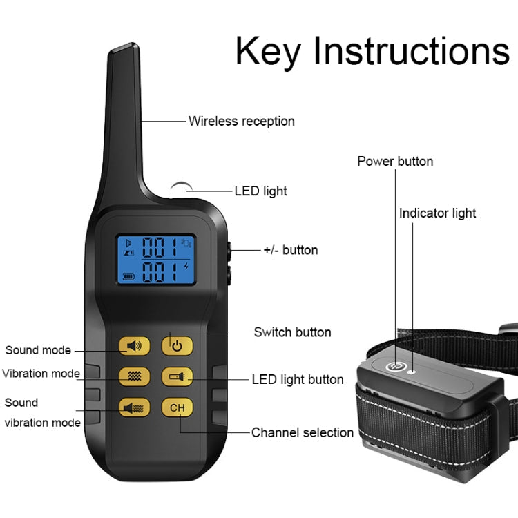 Dog Training Device Automatic Bark Stopper Dog Training Electronic Collar, Style: For-One-Dog(Yellow)