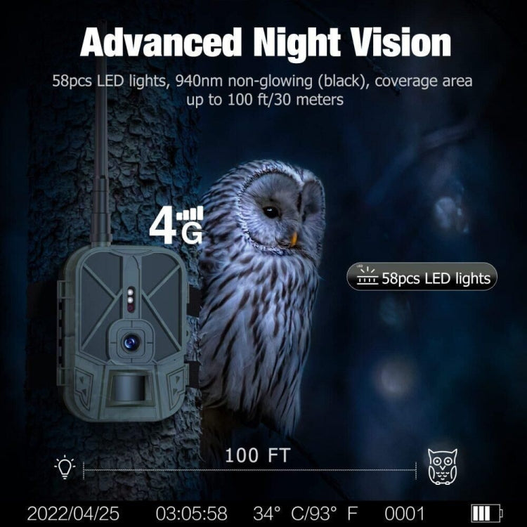 HC-940Pro-Li 4K 4G Outdoor Track Camera Remote Mobile Phone Control To View Photos / Video At Any Time