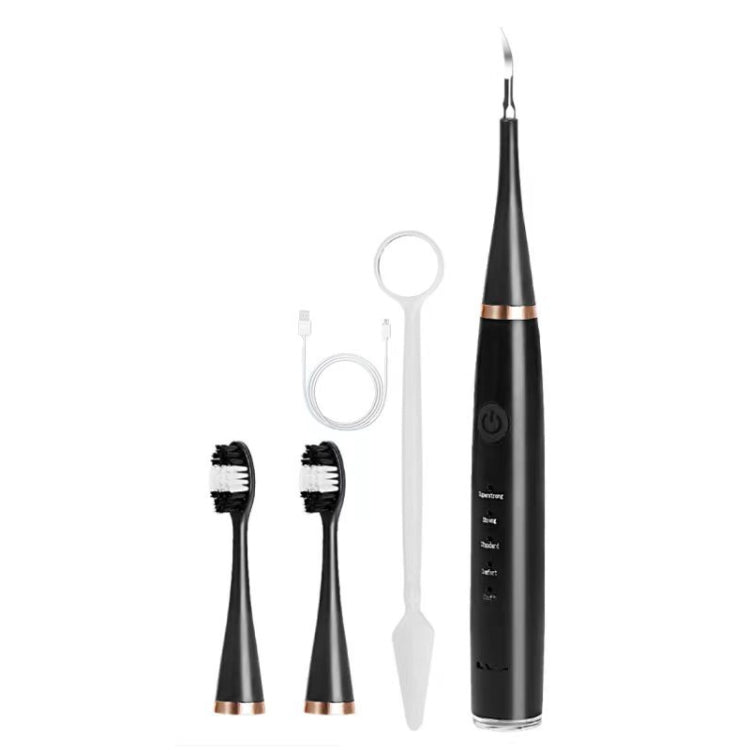 6 In 1 Electric Dental Scaler Calculus Removal Teeth Cleaning Set, Color: Black Basic