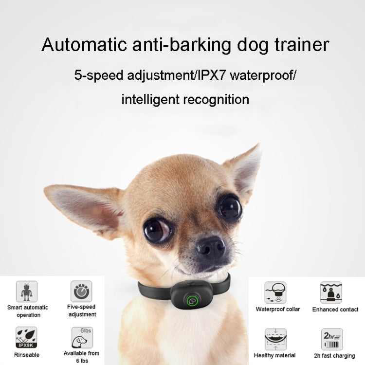Auto Stop Barker Pet Shock Collar Dog Trainer(Black)