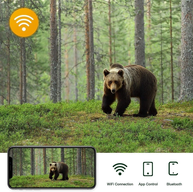 WiFi900Pro 4K Outdoor Tracking Hunting Camera App Remote Phone Operation To View Photos / Videos At Any Time