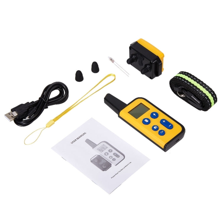 800m Remote Control Dog Trainer Stop Barker Electrical Shock Vibration Pet Collar(Khaki)