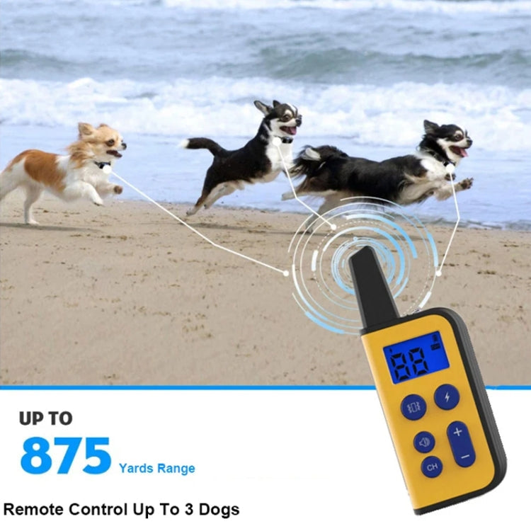 800m Remote Control Dog Trainer Stop Barker Electrical Shock Vibration Pet Collar(Khaki)
