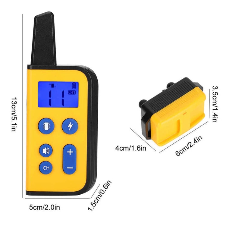 800m Remote Control Dog Trainer Stop Barker Electrical Shock Vibration Pet Collar(Khaki)
