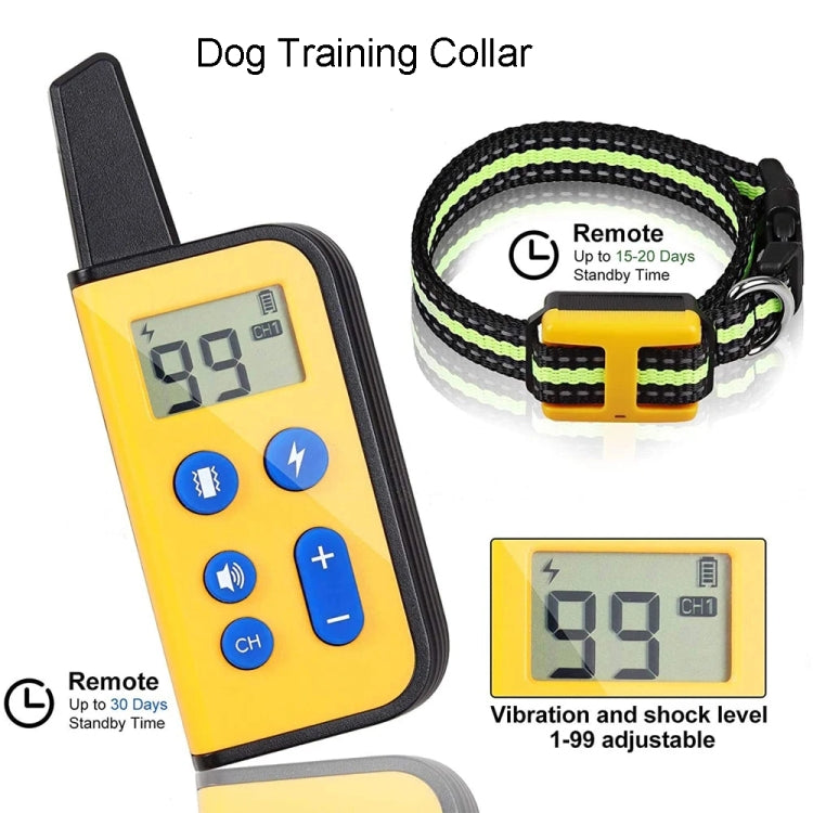 800m Remote Control Dog Trainer Stop Barker Electrical Shock Vibration Pet Collar(Khaki)