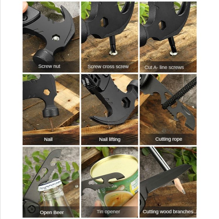 Multifunctional Life-saving Claw Hammer Car Survival Tools Foldable Outdoor Tool Hammer(Black)