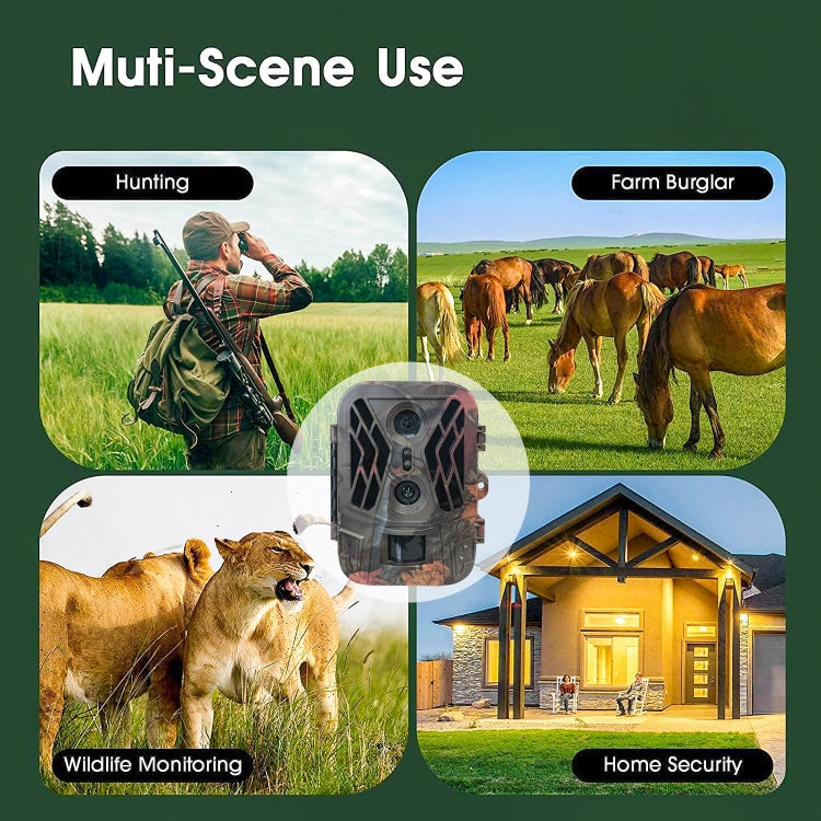 HC-950A 50MP+4K Dual Lens Outdoor Rainfall Fog Infrared Trace Hunting Camera