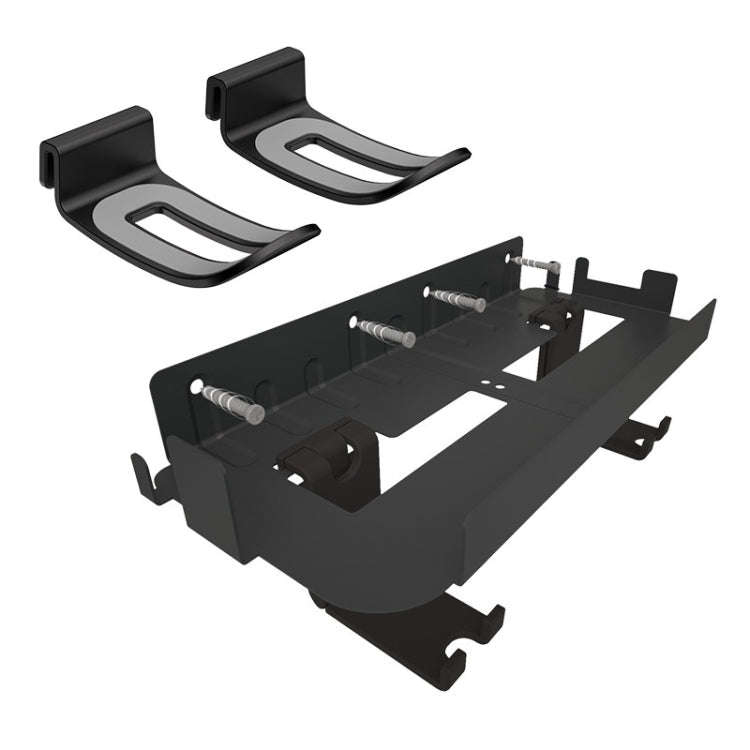 For PS5 Console iplay Wall-mounted Bracket Can Store Controllers/VR Glasses/Headphones(Black)