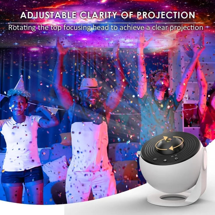 Galaxy Night Light Star Projector LED Table Lamp Children Room Decor With 12pcs Film Disc(White)