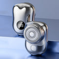 Three-Ring Knife Mesh Electric Men Shaver Travel Portable Mini Shaver, Color: Digital Display Silver
