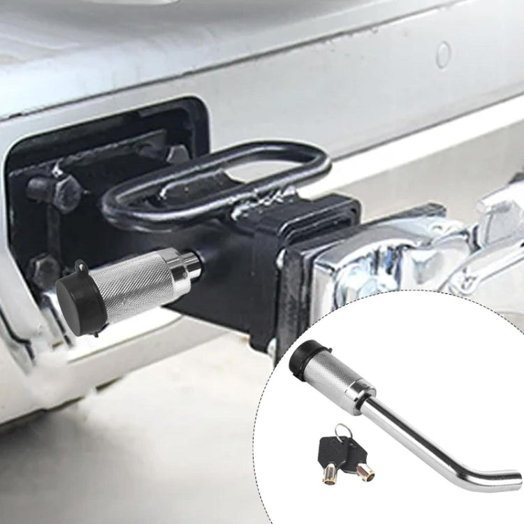 Car Latch Lock Trailer Tow Hook Anti-theft Padlock(Direct Pipe Silver)