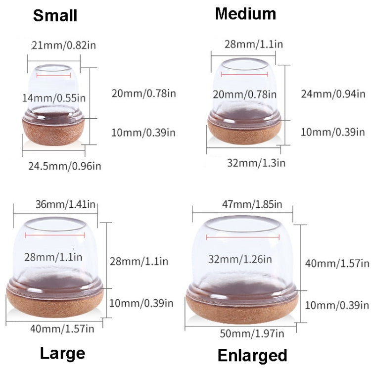 0.75 inch Small 8pcs /Set Round Table And Chair Leg Covers For Tiles/Wooden Floors Furniture Protectors(Light Brown)