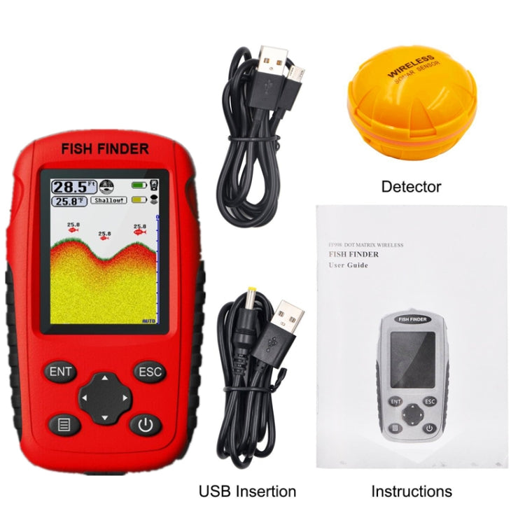 FF998 Wireless Ultrasonic Fish Finder Sonar Underwater Visual HD Angler Detector