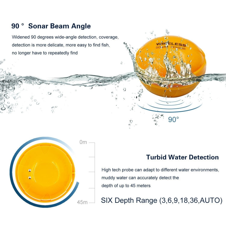 FF998 Wireless Ultrasonic Fish Finder Sonar Underwater Visual HD Angler Detector