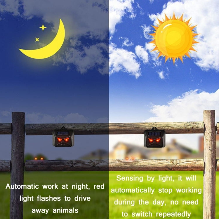4pcs /Box Solar Animal Repeller Waterproof Animal Deterrent with Red LED Light
