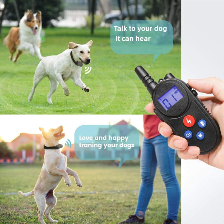 1000m Remote Control Intercom Dog Trainer Electric Shock Vibration Stop Barker(Black)