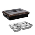 304 Stainless Steel Lunch Box Leakproof Insulated Student Dormitory Bento Box, Spec: 4 Grid Black