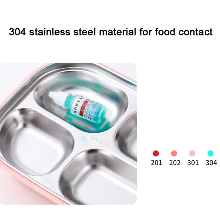 304 Stainless Steel Lunch Box Leakproof Insulated Student Dormitory Bento Box, Spec: 4 Grid Black