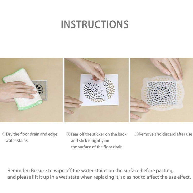 FASOLA 15pcs /Bag Sink Disposable Filter Sewer Mouth Non-woven Floor Drain Sticker, Spec: Large Hole