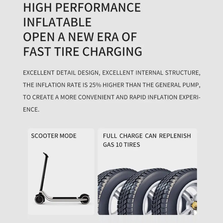 Multifunctional Portable Car Electric Wireless Tire Inflator Pump(Touch Screen Button)