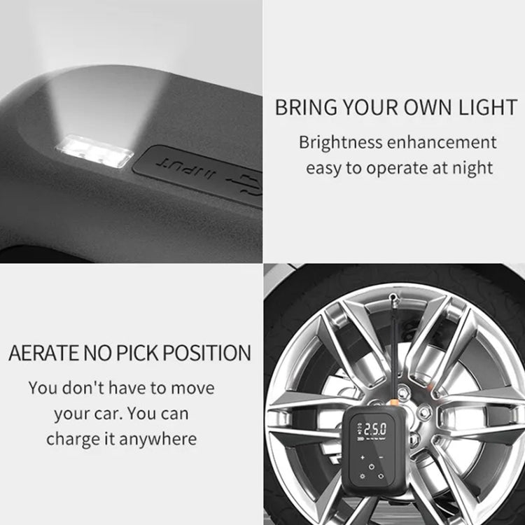 Multifunctional Portable Car Electric Wireless Tire Inflator Pump(Mechanical Button)