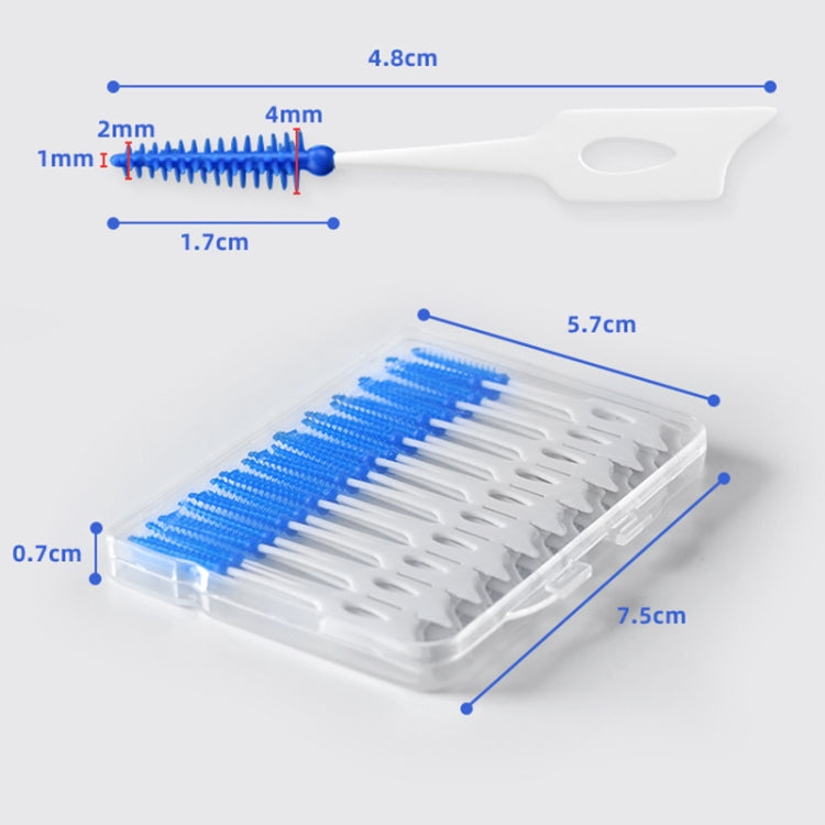 40pcs /Box Silicone Interdental Brushing Oral Cleaning Gap Brush(Green)