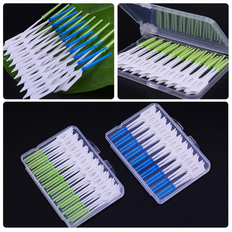 40pcs /Box Silicone Interdental Brushing Oral Cleaning Gap Brush(Blue)