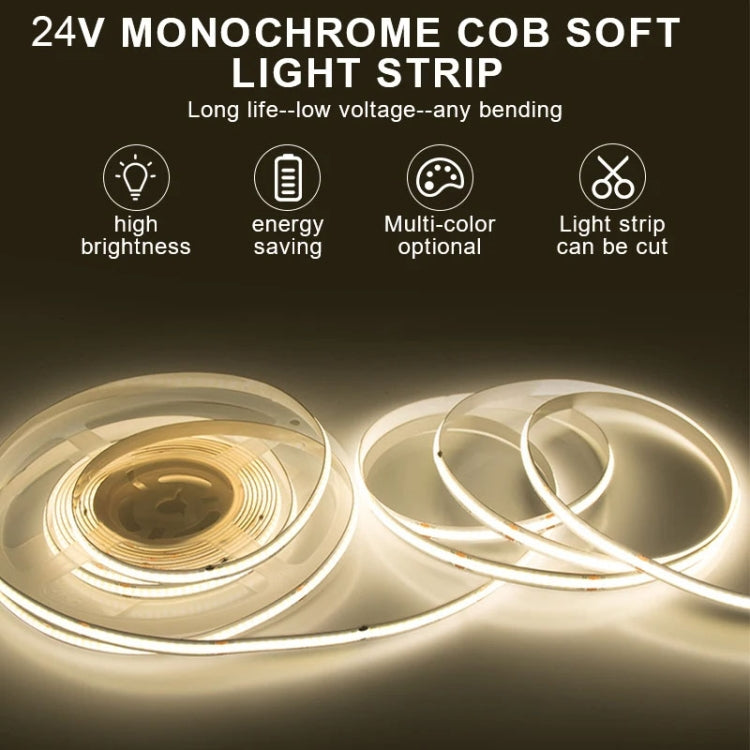 1m 24V 8mm Wide COB Adhesive Decorative LED Light Strip, Specification: 320 Beads-12W-95 Display(4000K)