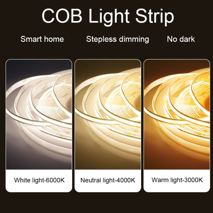 1m 24V 8mm Wide COB Adhesive Decorative LED Light Strip, Specification: 480 Beads-14W-90 Display(6000K)