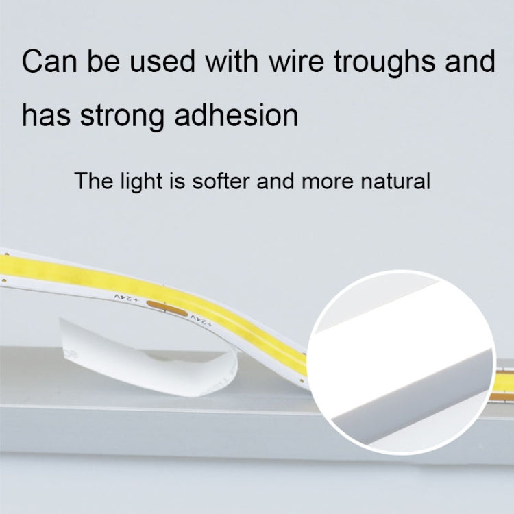 1m 24V 8mm Wide COB Adhesive Decorative LED Light Strip, Specification: 320 Beads-12W-95 Display(6000K)
