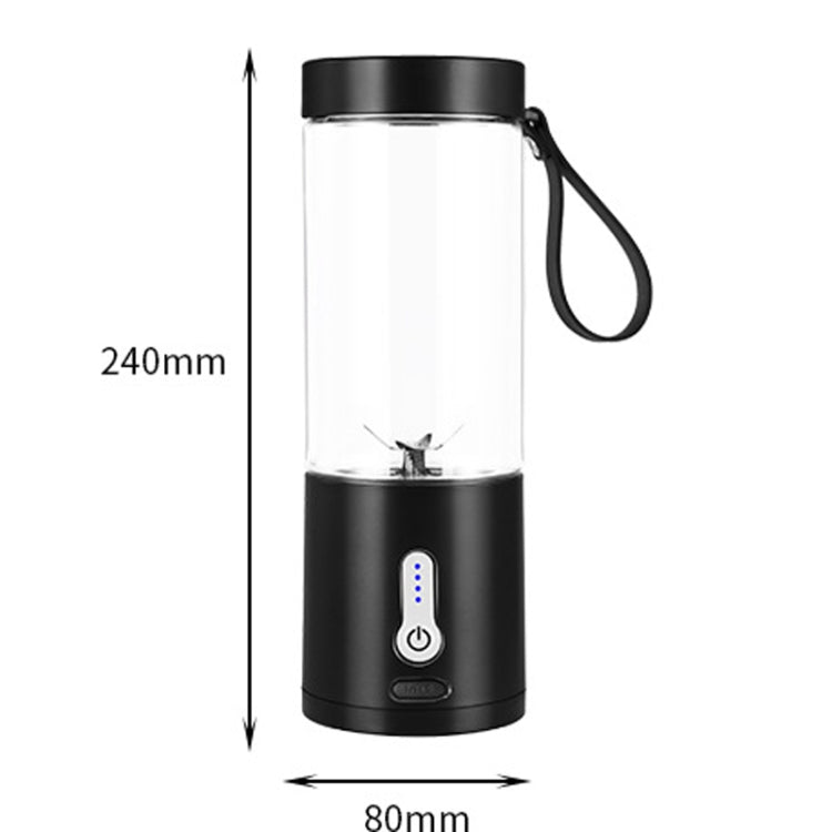Portable Multifunctional USB Rechargeable Juice Extractor Cup Mini Electrical Juicer(Black)