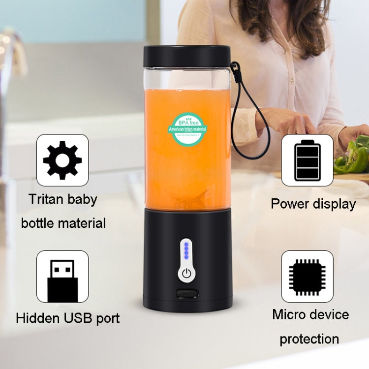 Portable Multifunctional USB Rechargeable Juice Extractor Cup Mini Electrical Juicer(White)