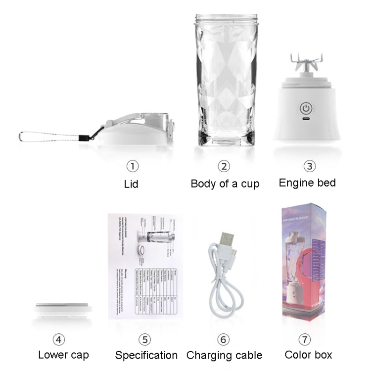 Portable Multifunctional USB Charging Juice Cup Mini Electrical Blender(Black)