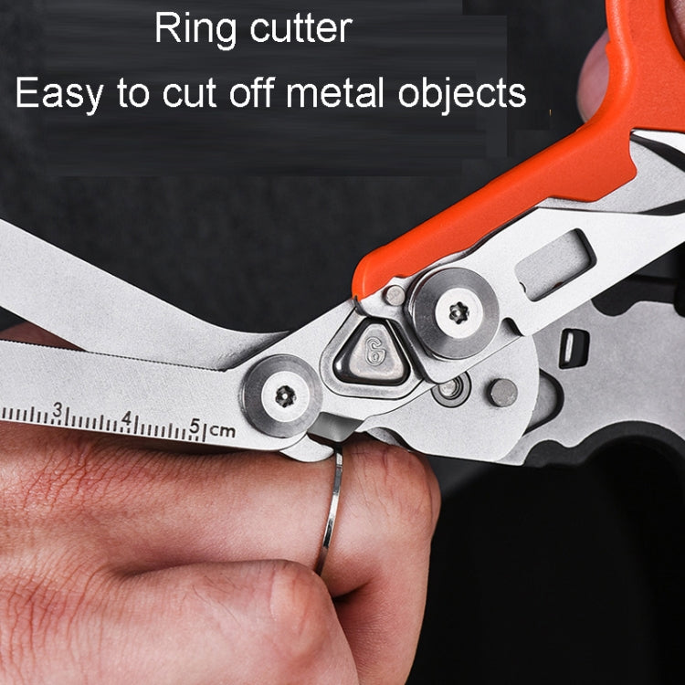 Multifunctional Outdoor First Aid Equipment Foldable Gadget Scissors(Blue)