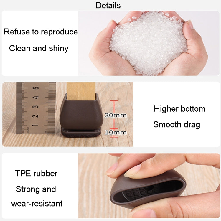 0.75 inch 8pcs /Set 15 Degree Tilt Table And Chair Feet One-Piece Shock-Absorbing Protective Cover For Chairs(Round)