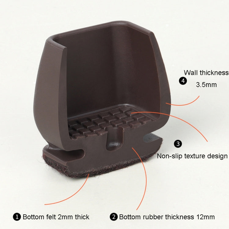 1.25 inch 8pcs /Set 15 Degree Tilt Table And Chair Feet One-Piece Shock-Absorbing Protective Cover For Chairs(Round)