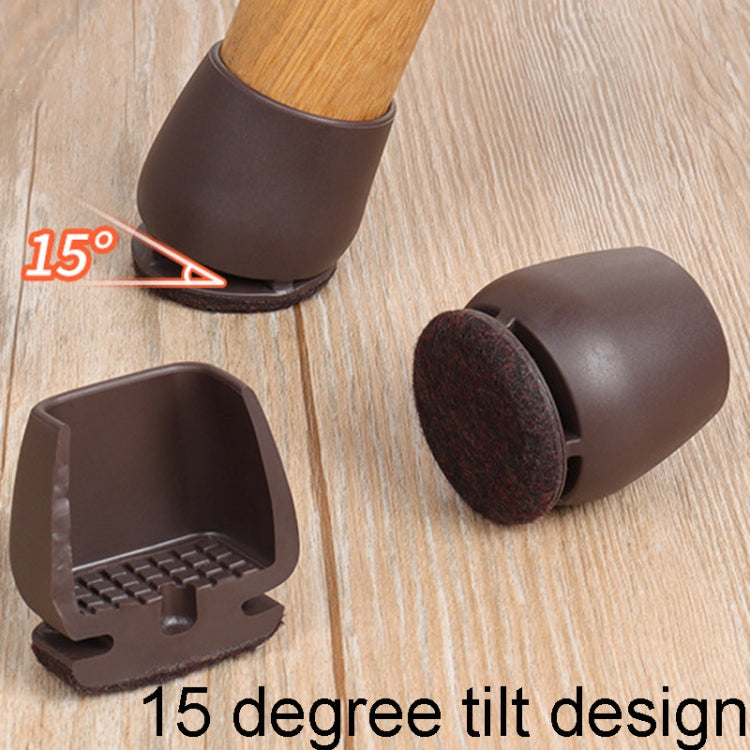 0.75 inch 8pcs /Set 15 Degree Tilt Table And Chair Feet One-Piece Shock-Absorbing Protective Cover For Chairs(Round)