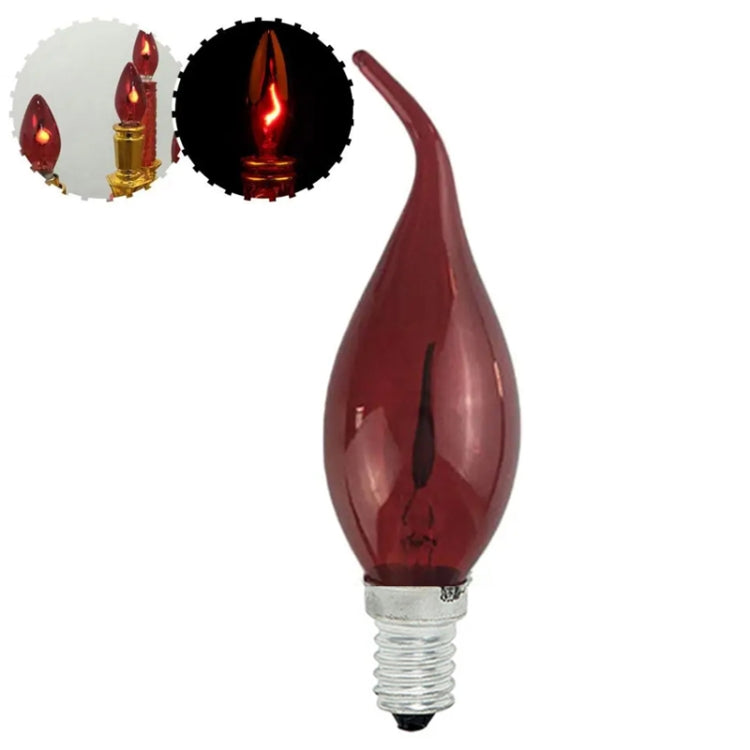 Retro Flame Light Bulb LED Energy-saving Light Source Candle Decorative Light Bulb, Color temperature: E14 Red Flame Pull Tail