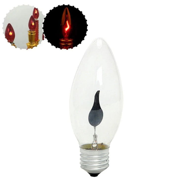 Retro Flame Light Bulb LED Energy-saving Light Source Candle Decorative Light Bulb, Color temperature: E27 Transparent Flame Pointed