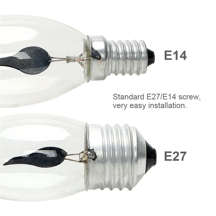 Retro Flame Light Bulb LED Energy-saving Light Source Candle Decorative Light Bulb, Color temperature: E27 Transparent Flame Pull Tail