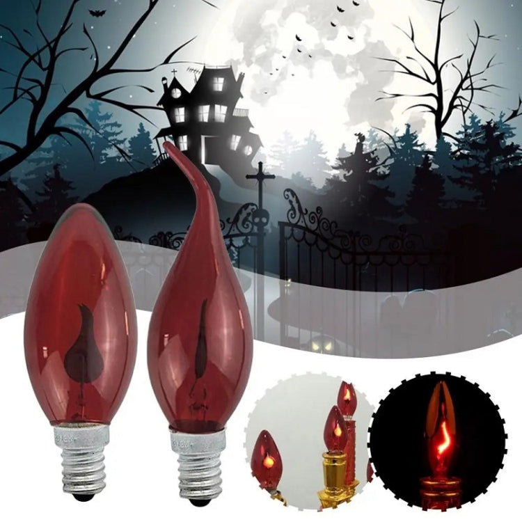 Retro Flame Light Bulb LED Energy-saving Light Source Candle Decorative Light Bulb, Color temperature: E27 Transparent Flame Pull Tail