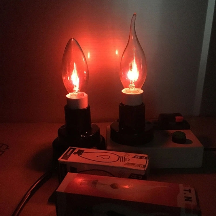 Retro Flame Light Bulb LED Energy-saving Light Source Candle Decorative Light Bulb, Color temperature: E14 Red Flame Pointed