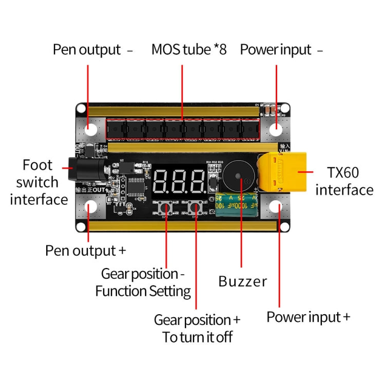 GX591 Full Functional Version 12V Handheld Portable 18650 Mobile Lithium Battery Point Welding Machine, Style: Without Shell