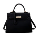Autumn And Winter Women Hundred Crossbody Handbag Single Shoulder Kelly Bag(Black)