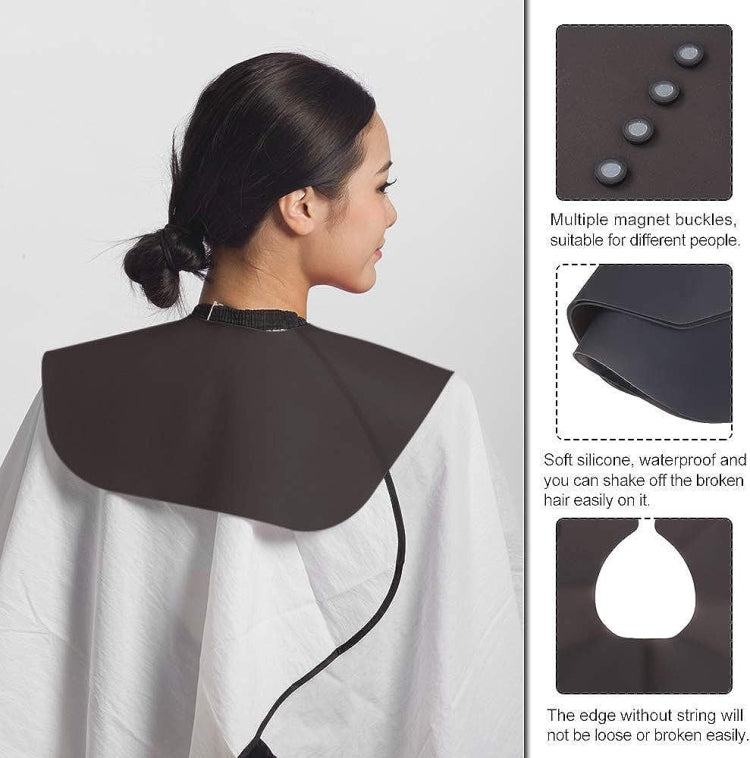 Hair Cutting Adjustable Shawl Capes Silicone Hairdressing Pad Neck Wrap Guard for Salon, Spec: Large Gray