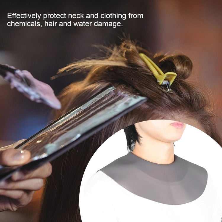 Hair Cutting Adjustable Shawl Capes Silicone Hairdressing Pad Neck Wrap Guard for Salon, Spec: Large Gray